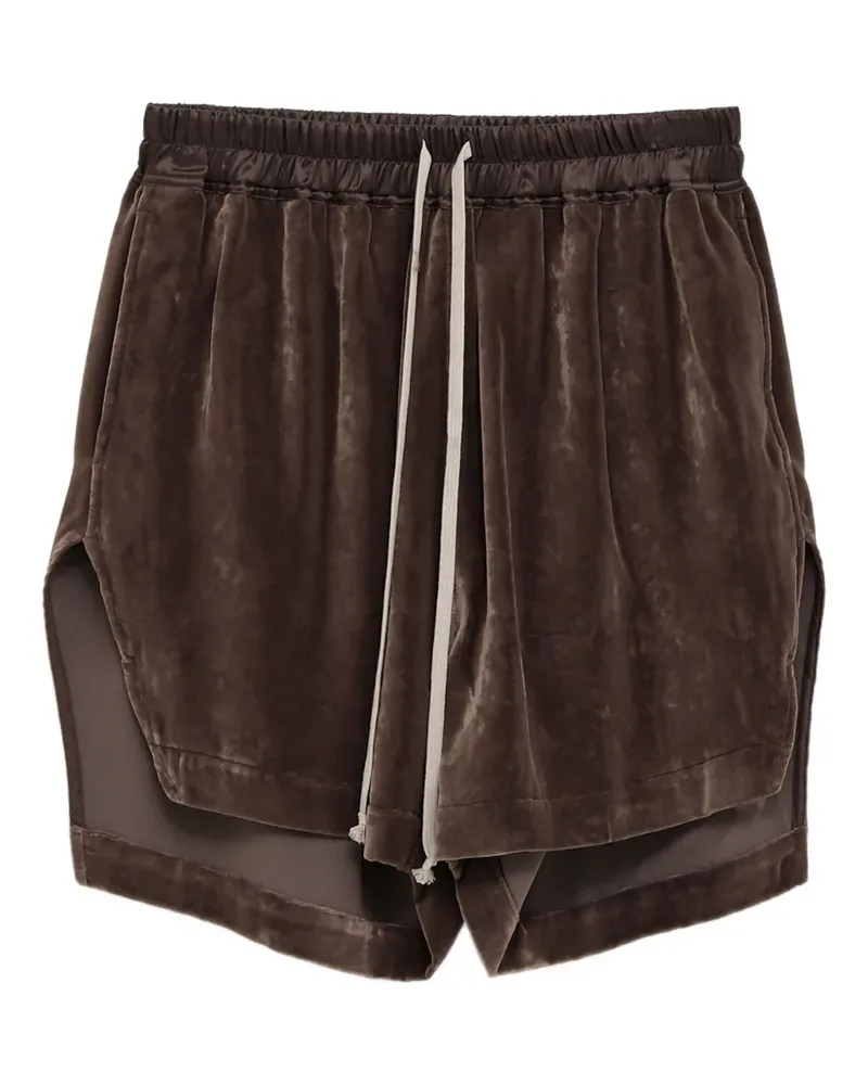 Rick Owens Samt-Shorts mit Seitenschlitz - Braun Braun