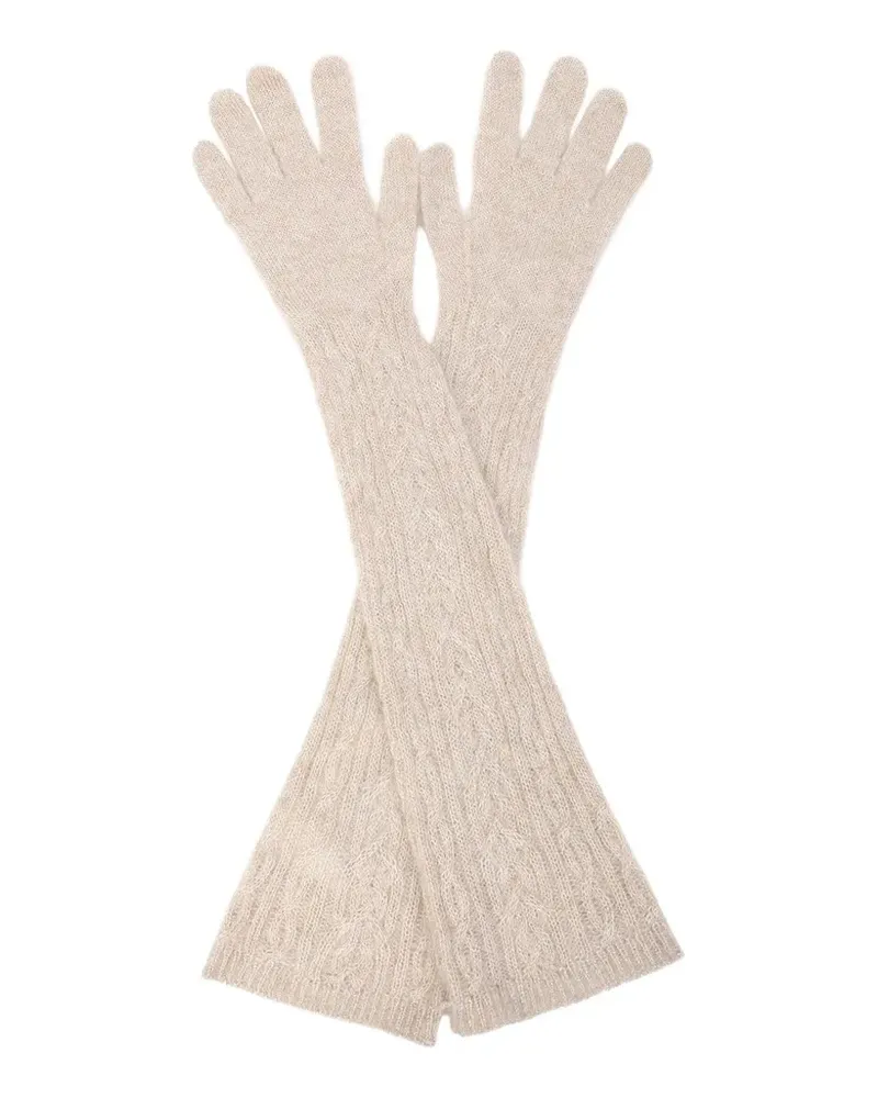Brunello Cucinelli cable-knit gloves - Nude Nude