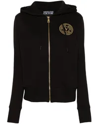 Versace Jeans Kapuzenjacke mit Logo-Stickerei Schwarz