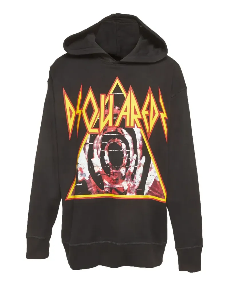 Dsquared2 graphic-print oversized hoodie - Schwarz Schwarz