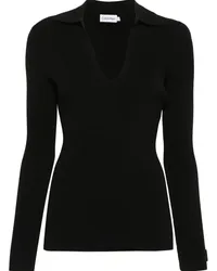 Calvin Klein Fein gerippter Pullover Schwarz