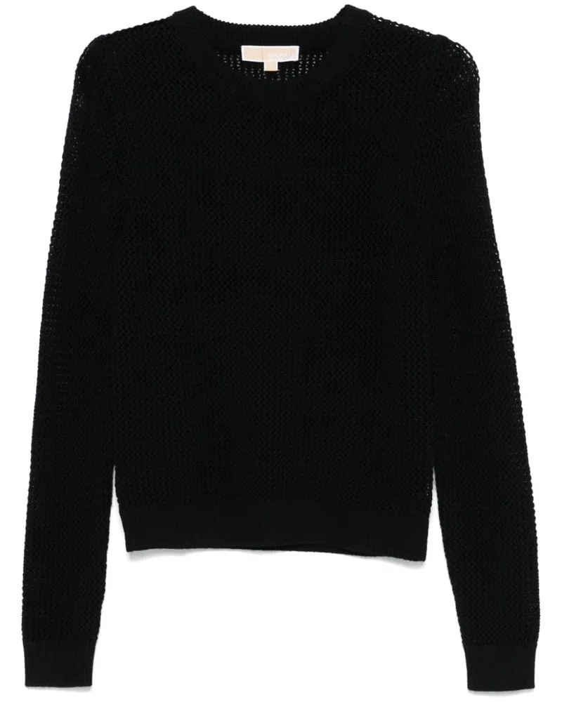 Michael Kors Pullover mit Lochstrickmuster - Schwarz Schwarz