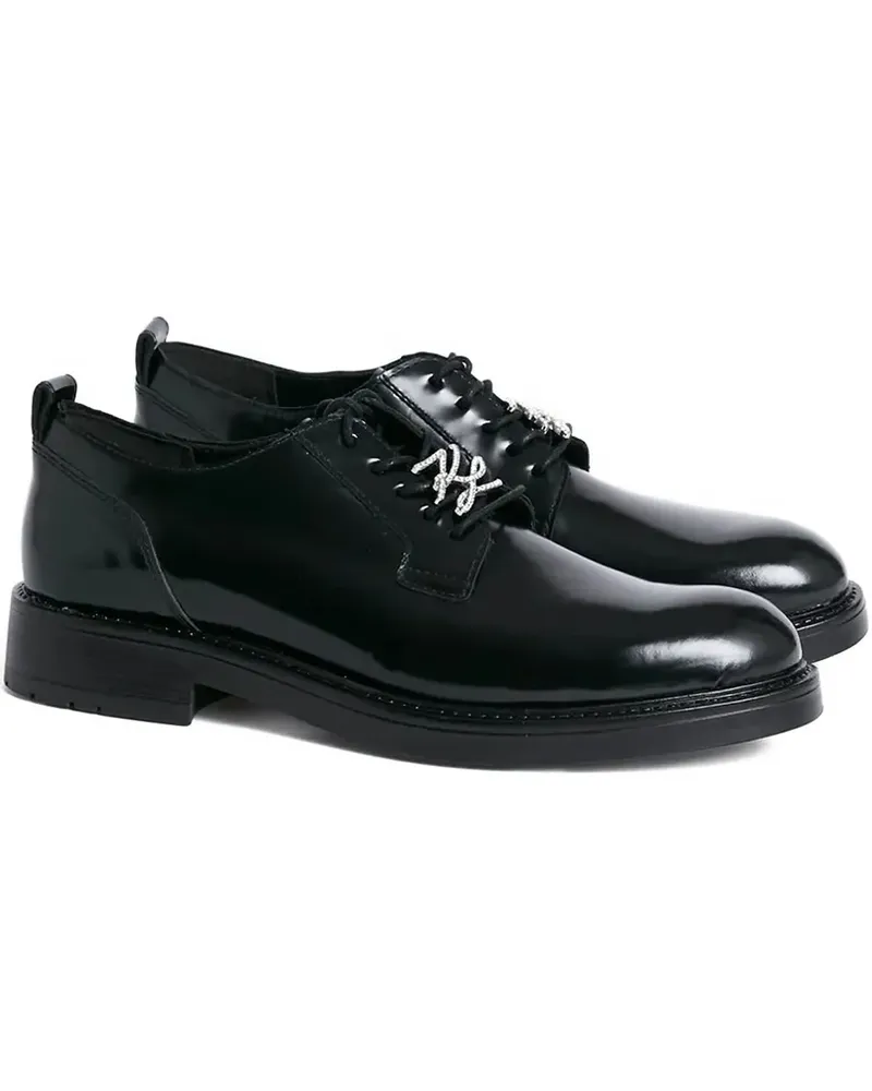 Karl Lagerfeld Schnürschuhe mit Kristallen - Schwarz Schwarz