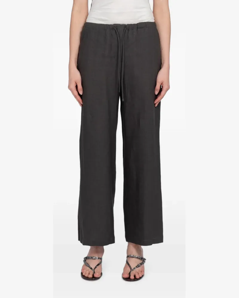 AMOMENTO drawstring linen trousers - Grau Grau