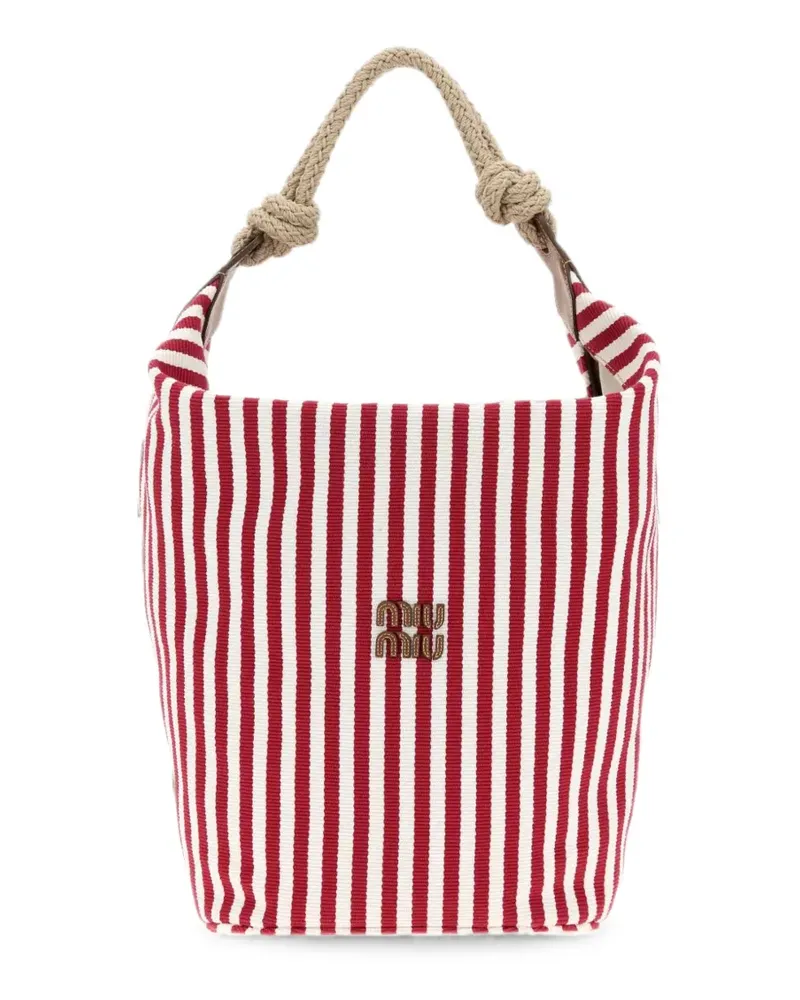 Miu Miu striped rope-handle bucket bag - Rot Rot