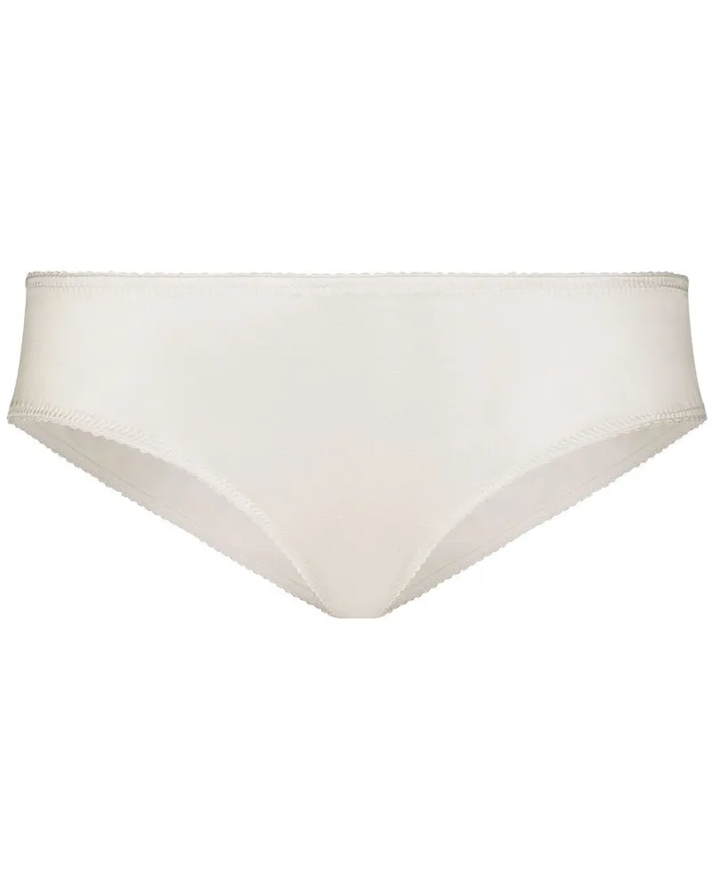 Dolce & Gabbana Halbhoher Slip aus Satin - Weiß Weiß