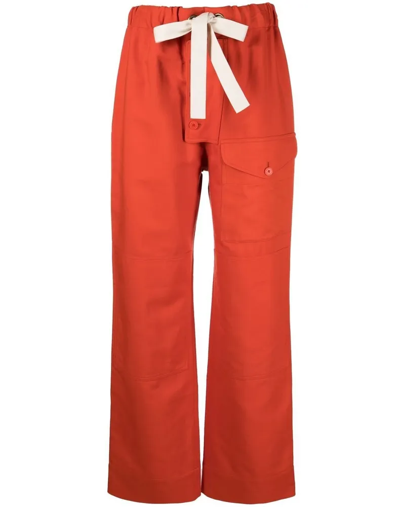 Stella McCartney Gerade Hose mit Kordelzug - Rot Rot