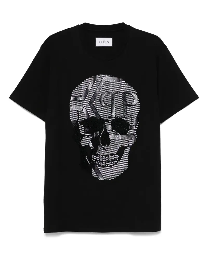 Philipp Plein T-Shirt mit Kristall-Totenkopf - Schwarz Schwarz