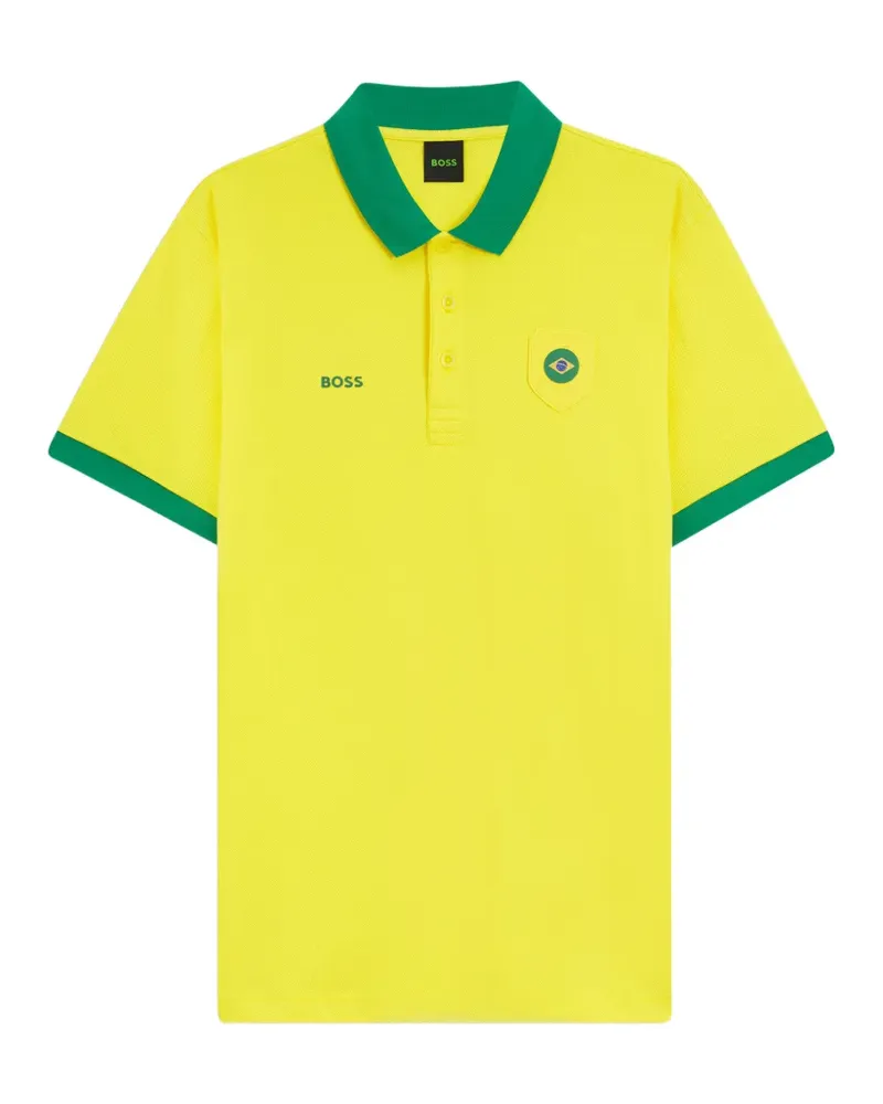 HUGO BOSS Poloshirt mit kurzen Ärmeln - Gelb Gelb