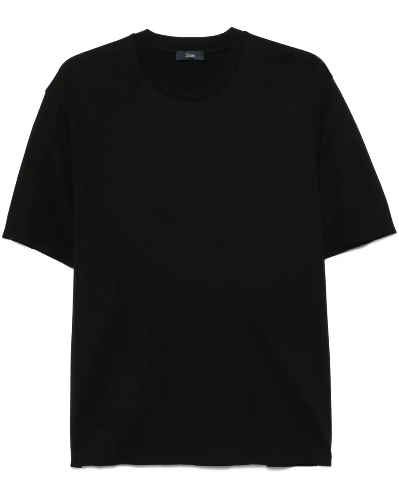 Herno Klassisches T-Shirt - Schwarz Schwarz