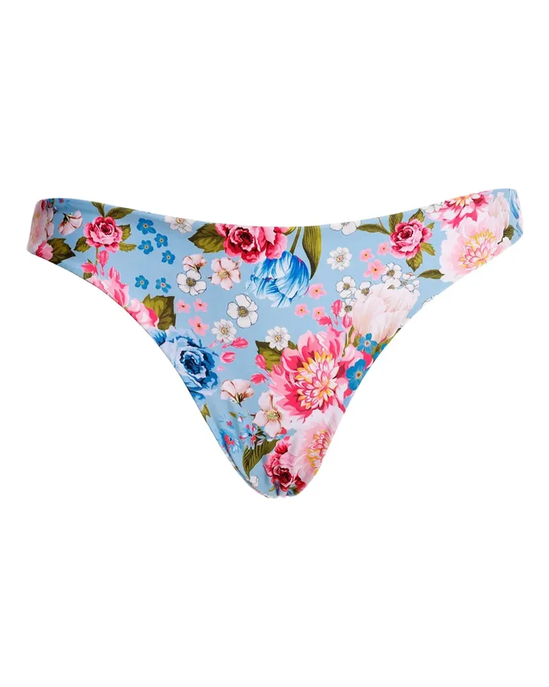AGUA BENDITA Ilu Bikinihöschen mit Blumen-Print - Weiß Weiß