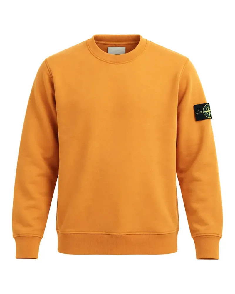 Stone Island 6100060 organic-cotton fleece regular-fit crewneck sweatshirt with raglan sleeves - Orange Orange