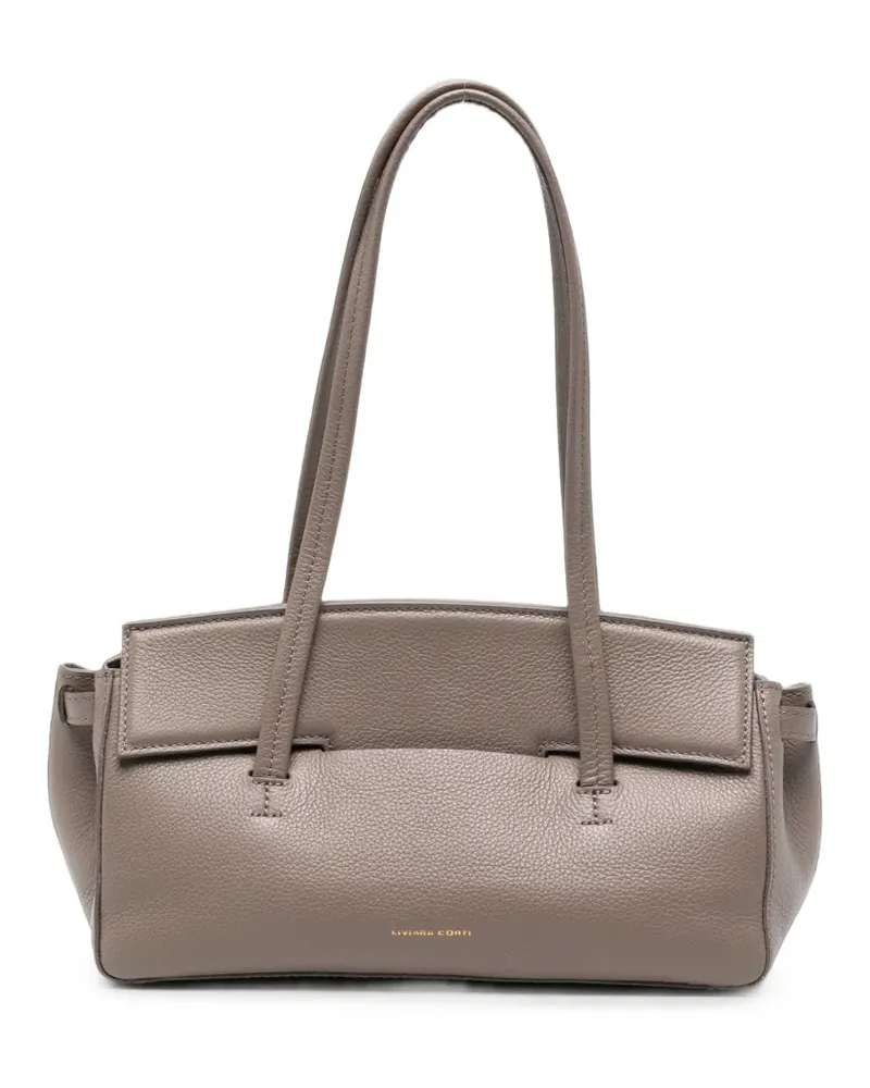 Liviana Conti grained leather shoulder bag - Nude Nude