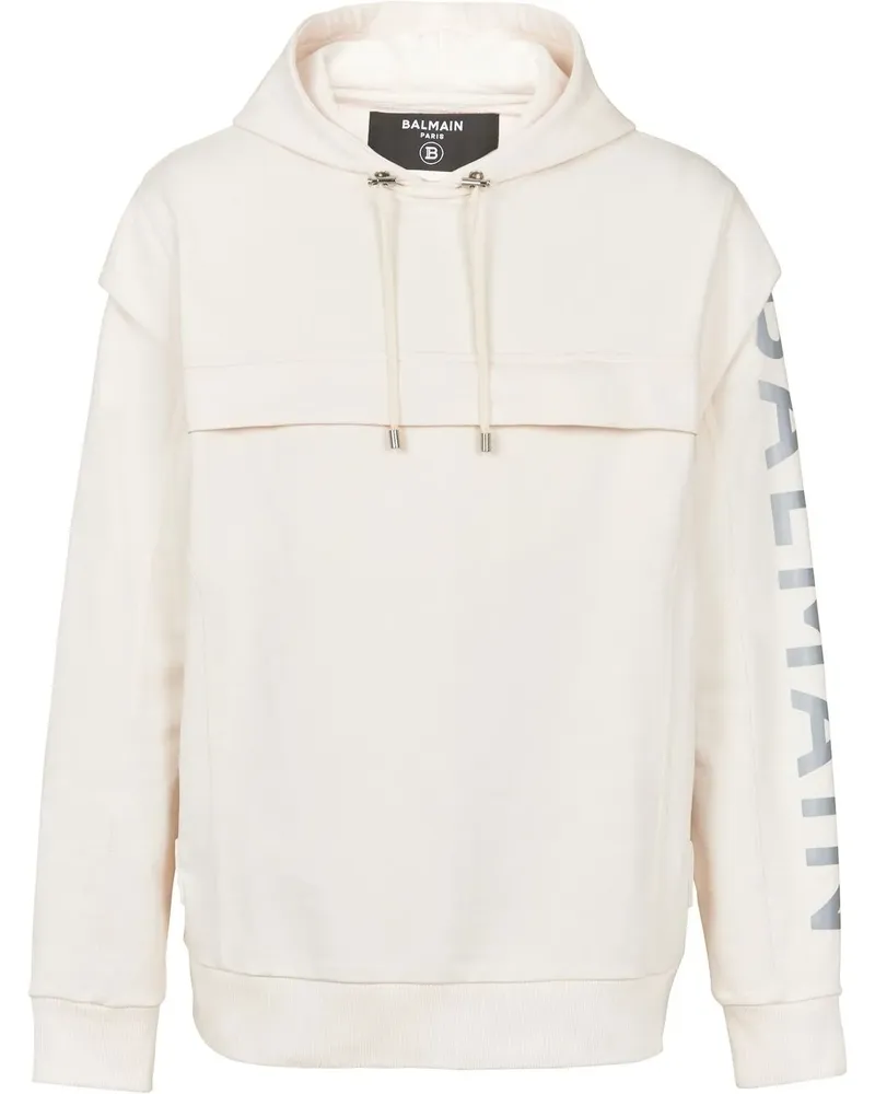 Balmain Hoodie mit Cut-Outs - Weiß Weiß