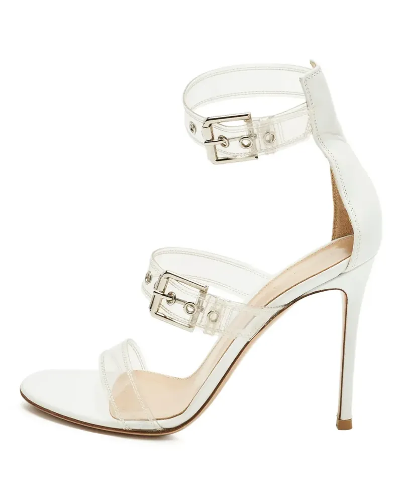 Gianvito Rossi Plexi buckle-strap sandals - Weiß Weiß
