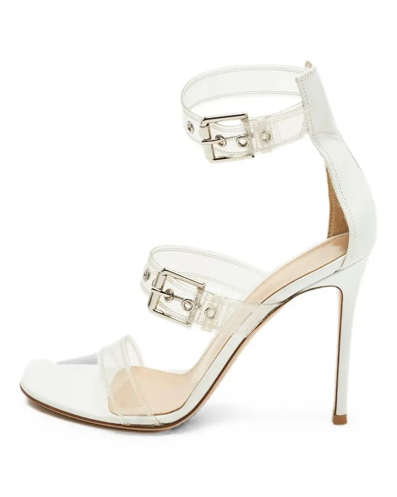 Gianvito Rossi Plexi buckle-strap sandals - Weiß Weiß