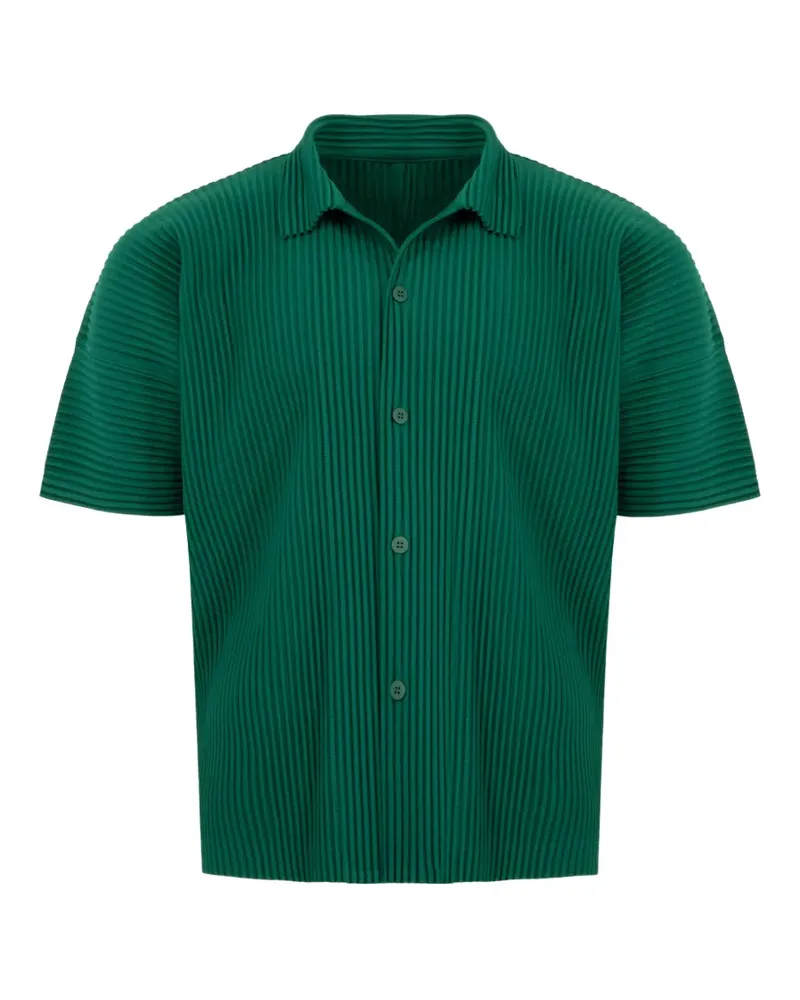 Issey Miyake pleated-design shirt - Grün Grün