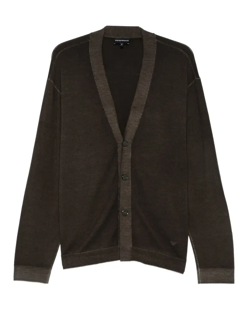 Emporio Armani V-neck virgin-wool cardigan - Grün Grün