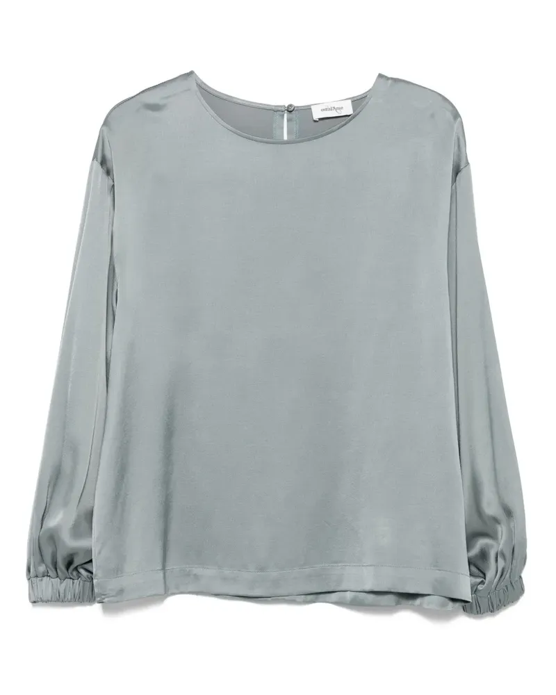 ottod’Ame Bluse mit rundem Ausschnitt - Grau Grau