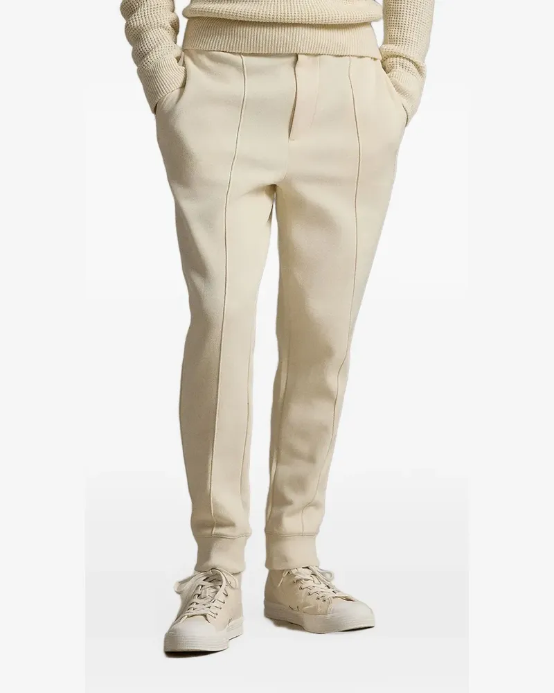Ralph Lauren logo-embroidered pintuck track pants - Nude Nude