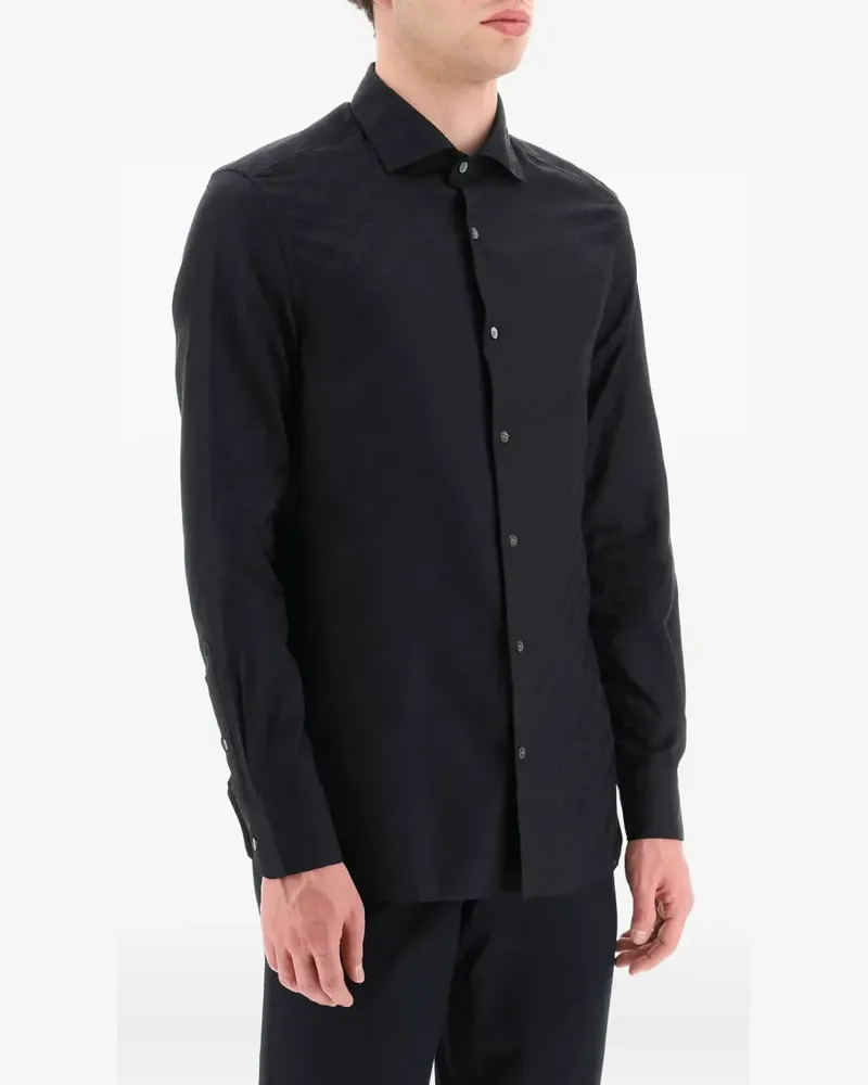 Emporio Armani embossed-pattern shirt - Schwarz Schwarz
