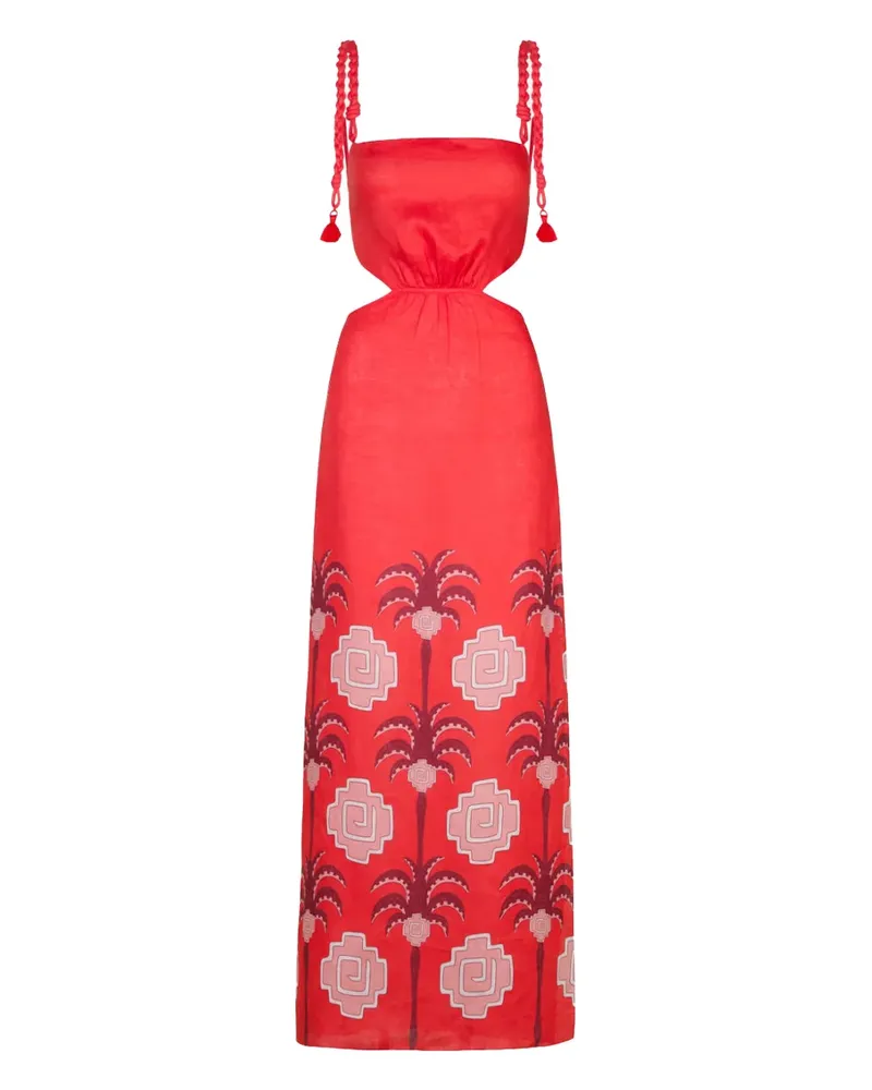 Johanna Ortiz Kleid mit Cut-Outs - Rot Rot