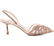Verzierte Sandalen im Metallic-Look 60mm - Rosa
