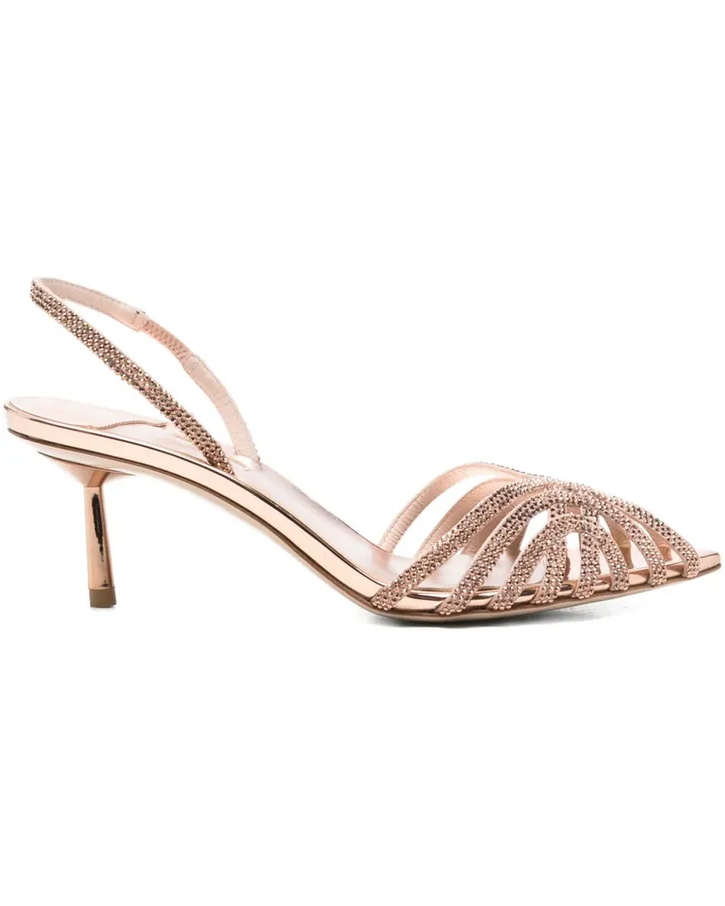 Le Silla 60mm metallic-finish embellished sandals - Rosa Rosa
