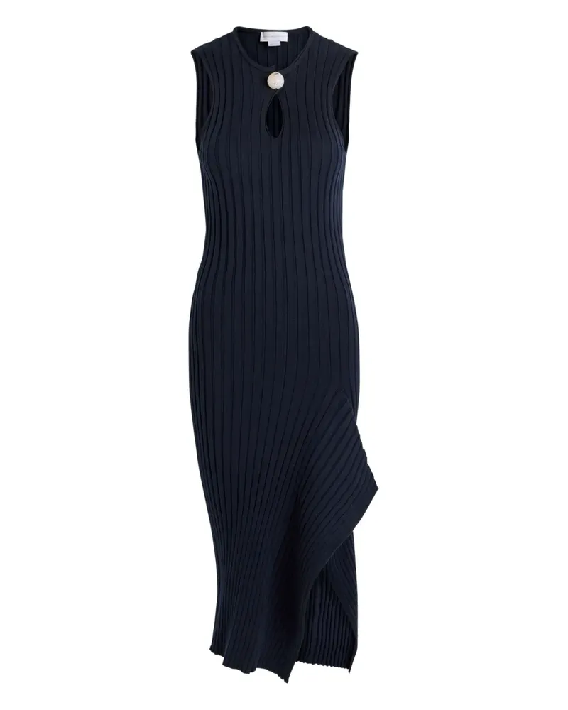 Stella McCartney rib keyhole midi dress - Blau Blau