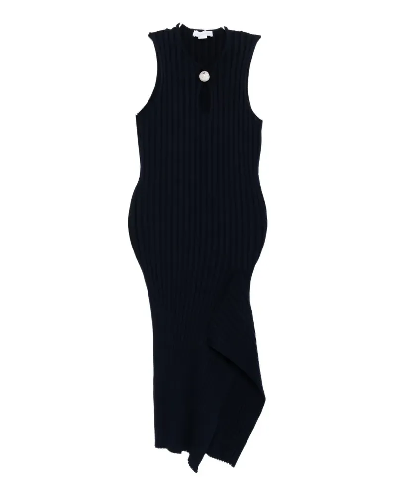 Stella McCartney Geripptes Midikleid mit Schlüssellochausschnitt - Blau Blau