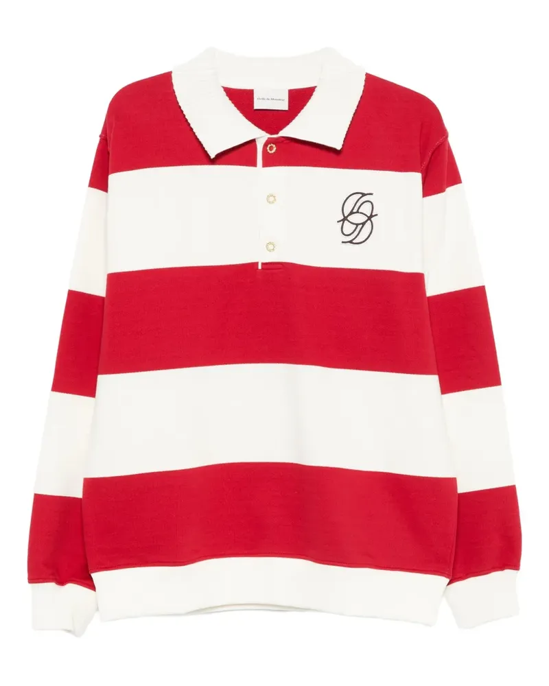 Drôle de Monsieur Gestreiftes Poloshirt - Rot Rot