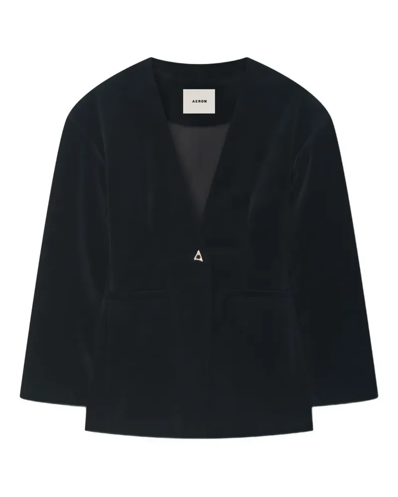 AERON Somerset structured V-neck jacket - Schwarz Schwarz