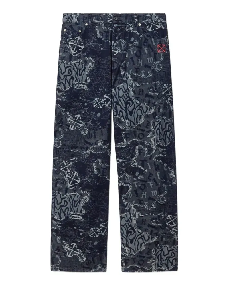 OFF-WHITE Gerade Arrow Jacquard-Jeans - Blau Blau