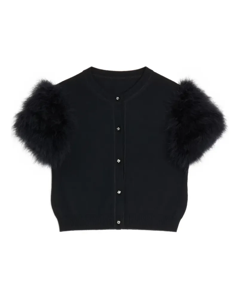 Valentino Garavani Cardigan mit Federn - Schwarz Schwarz