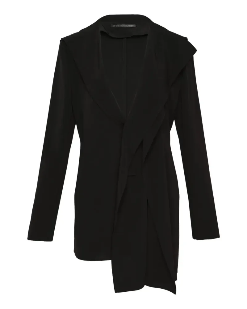 Yohji Yamamoto Asymmetrische Jacke mit Matrosenkragen - Schwarz Schwarz