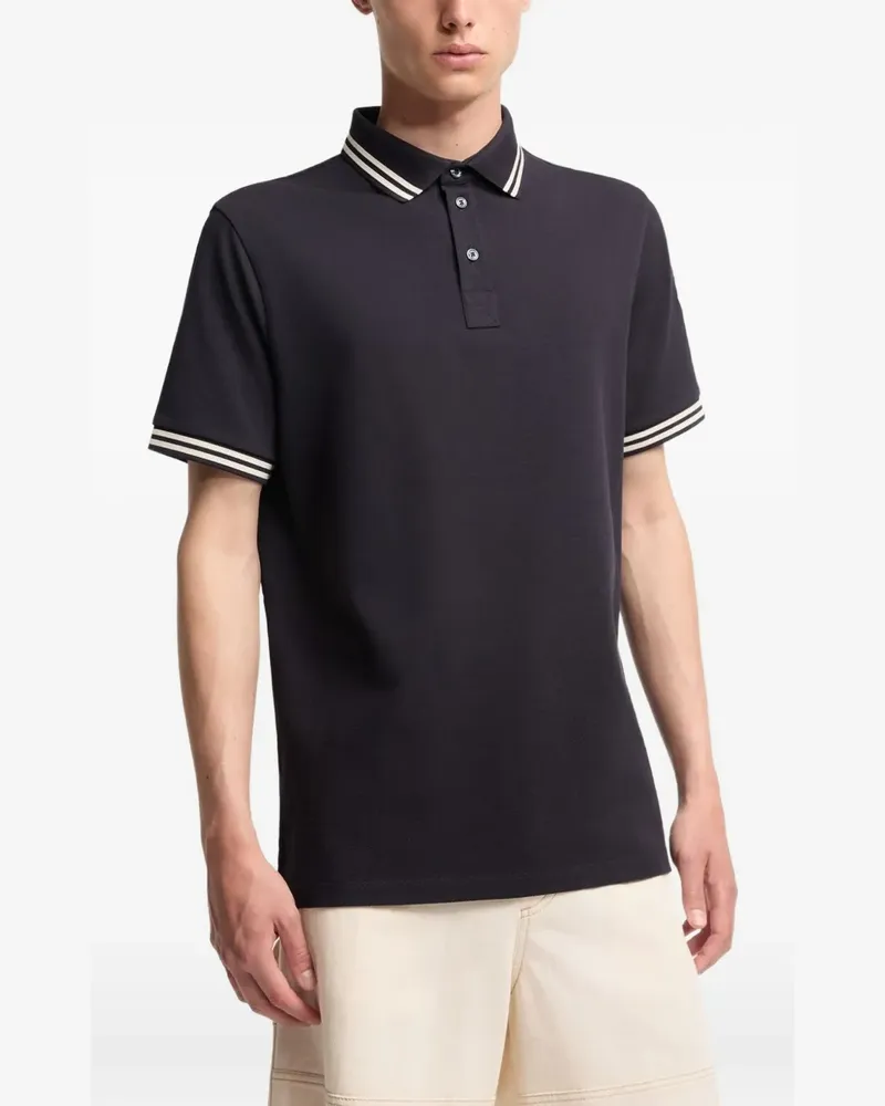 Moncler Poloshirt mit Logo-Patch - Blau Blau