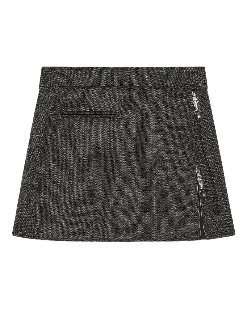 Courrèges Tweed-Minirock mit Reißverschluss - Grau Grau