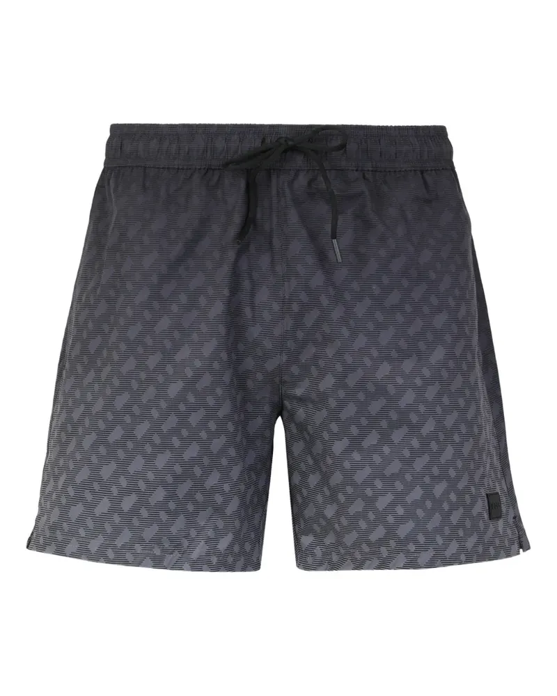 HUGO BOSS Badeshorts mit Monogrammmuster - Grau Grau