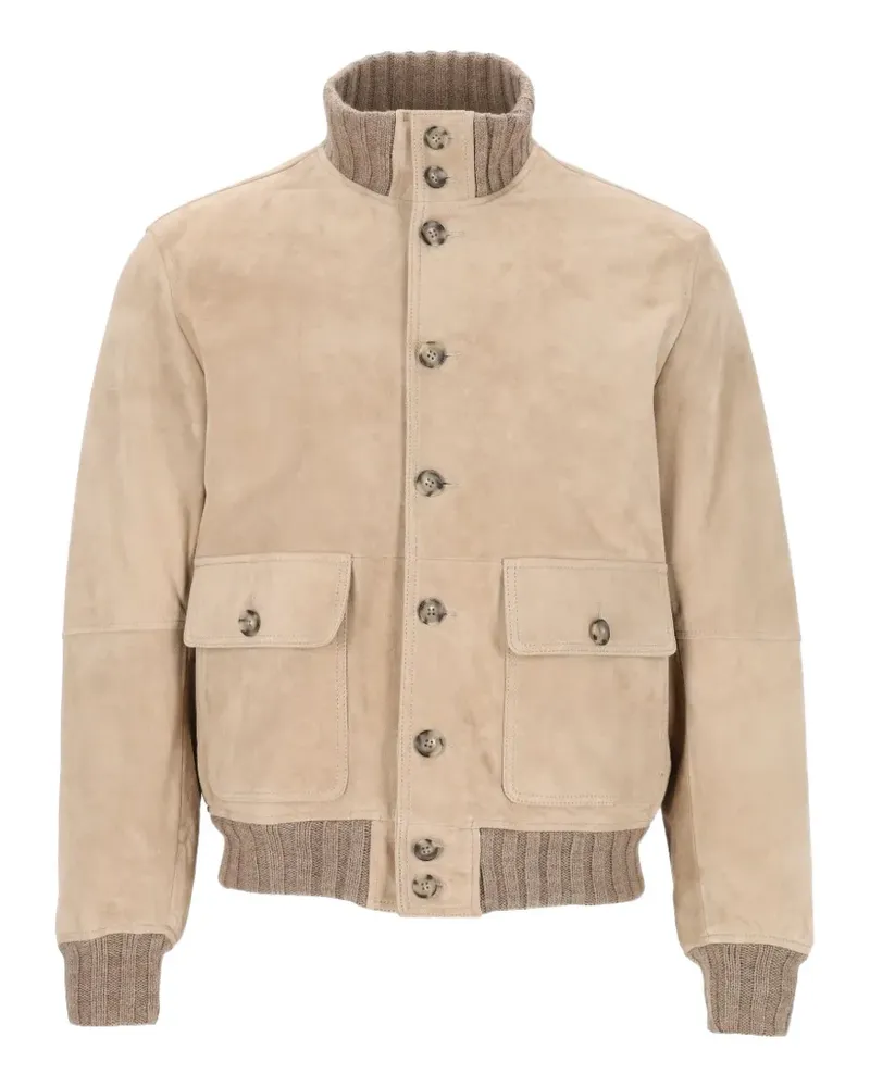 Al Duca D’Aosta 1902 padded suede jacket - Nude Nude