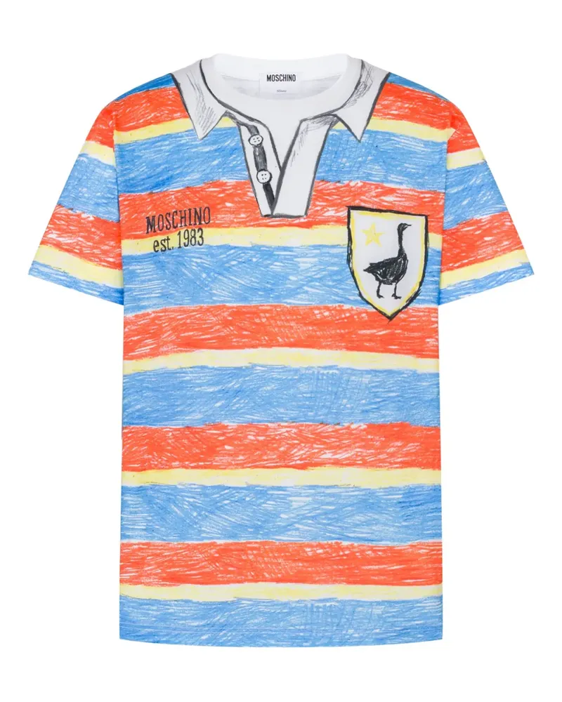Moschino Gestreiftes T-Shirt - Blau Blau