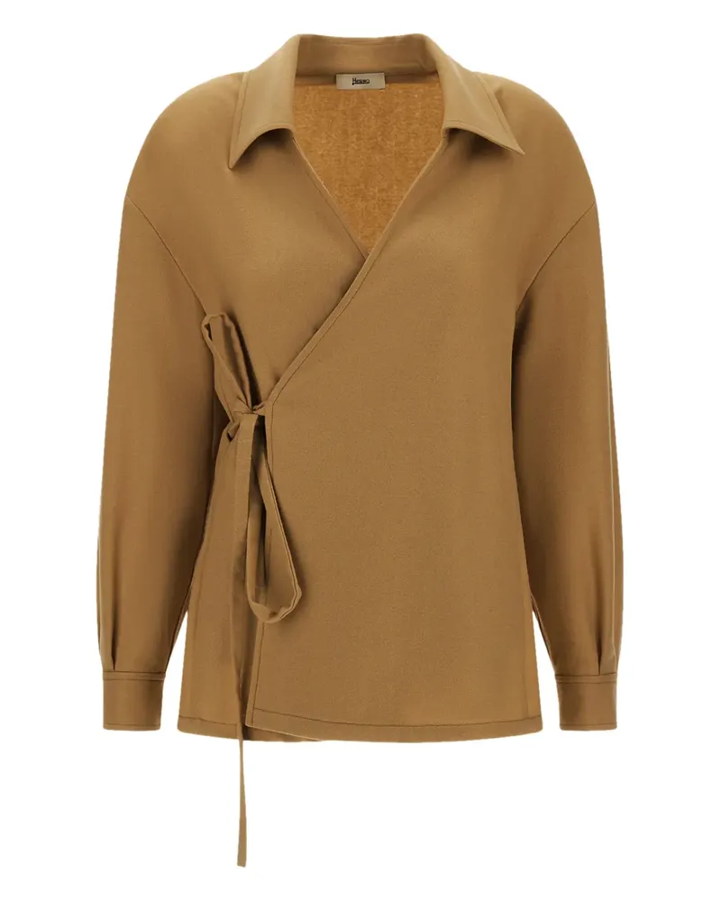 Herno Gewickeltes Top mit Kragen - Nude Nude