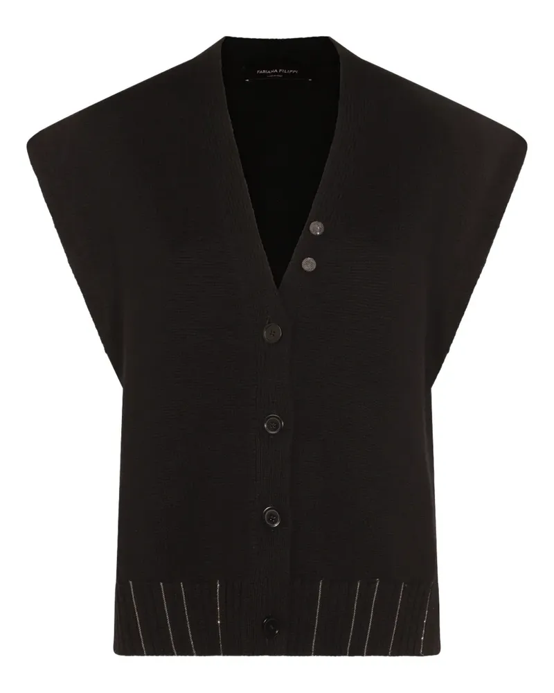 Fabiana Filippi Cardigan mit verzierten Knöpfen - Schwarz Schwarz