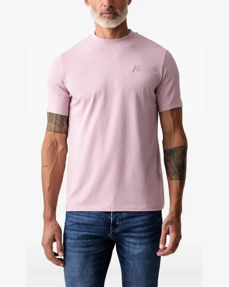 Karl Lagerfeld embroidered-logo T-shirt - Rosa Rosa