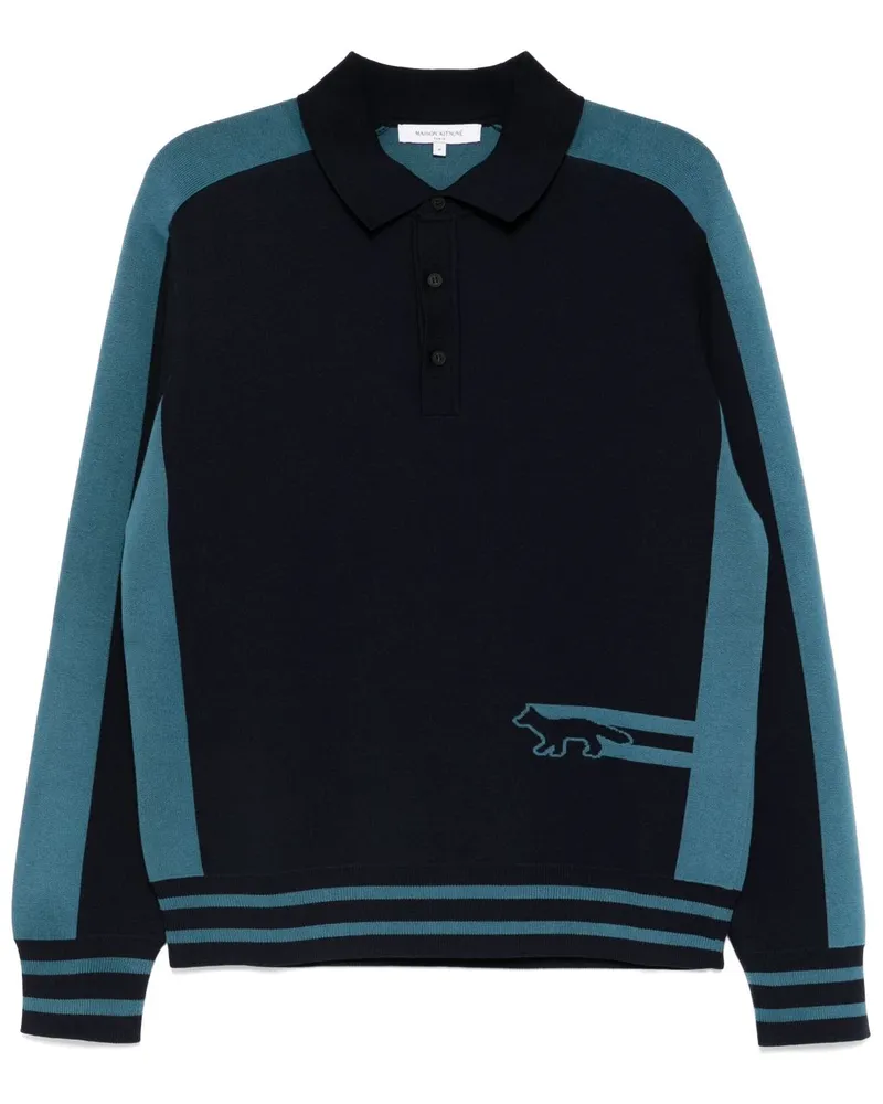 Kitsuné Flash Fox Poloshirt - Blau Blau