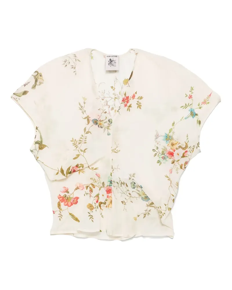 Semicouture Bluse mit Blumen-Print - Nude Nude