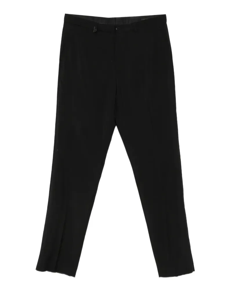 Prada triangle-logo plaque trousers - Schwarz Schwarz