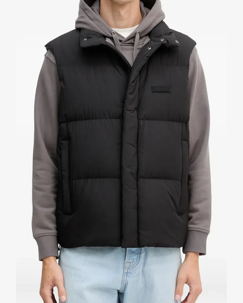 Armani Exchange logo-patch padded gilet - Schwarz Schwarz
