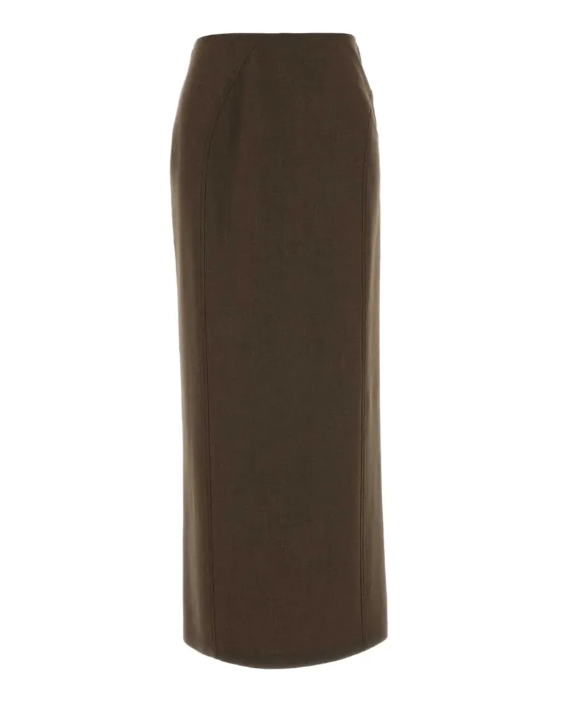 Jil Sander rear-slit high-waist pencil skirt - Braun Braun
