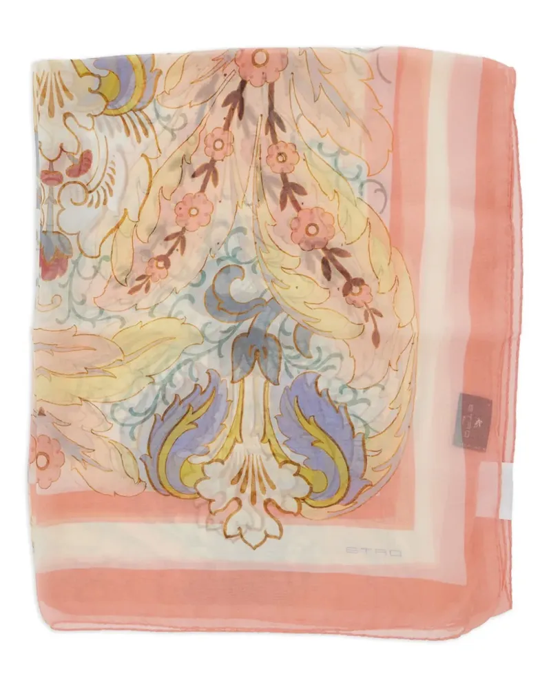 Etro Seidenschal mit Blumen-Print - Rosa Rosa