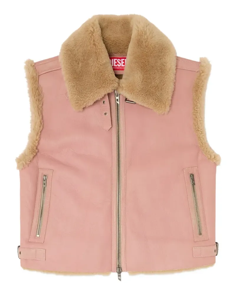 Diesel shearling leather vest - Rosa Rosa